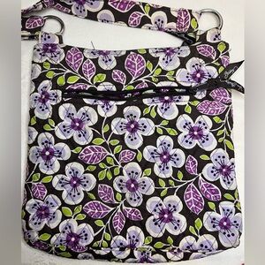 Vera Bradley Quilted Plum Petals Cross Body Purse